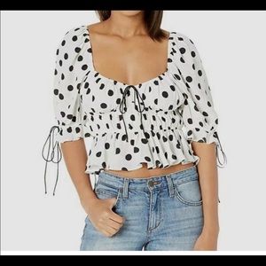For Love and Lemons polka dot blouse